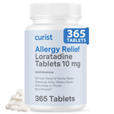 Curist Loratadine 10 mg, bouteille de 365 comprimés, usage annuel pratique.