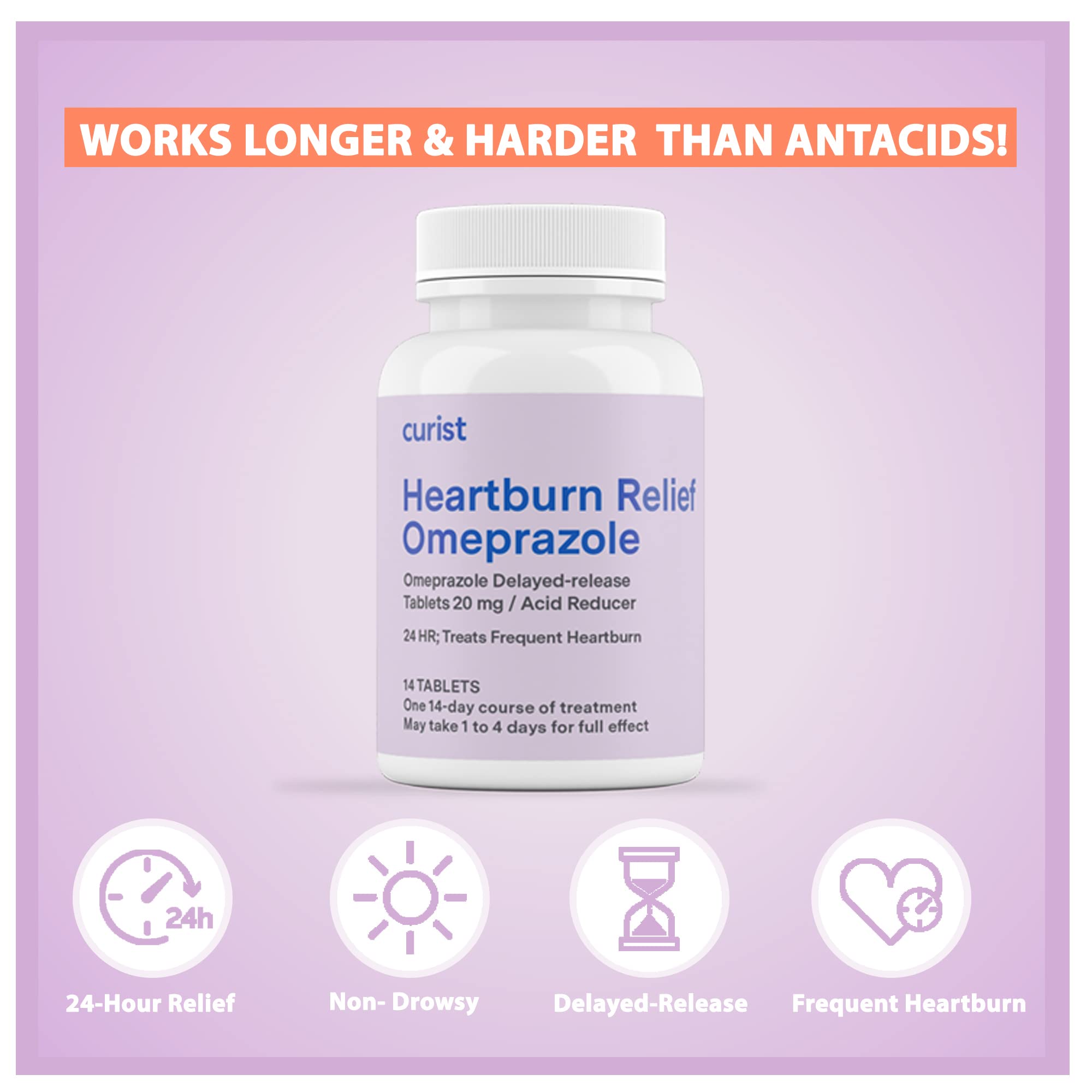 Curist Oméprazole 20 mg – bouchon et boîte sécurisés pour une routine simple.