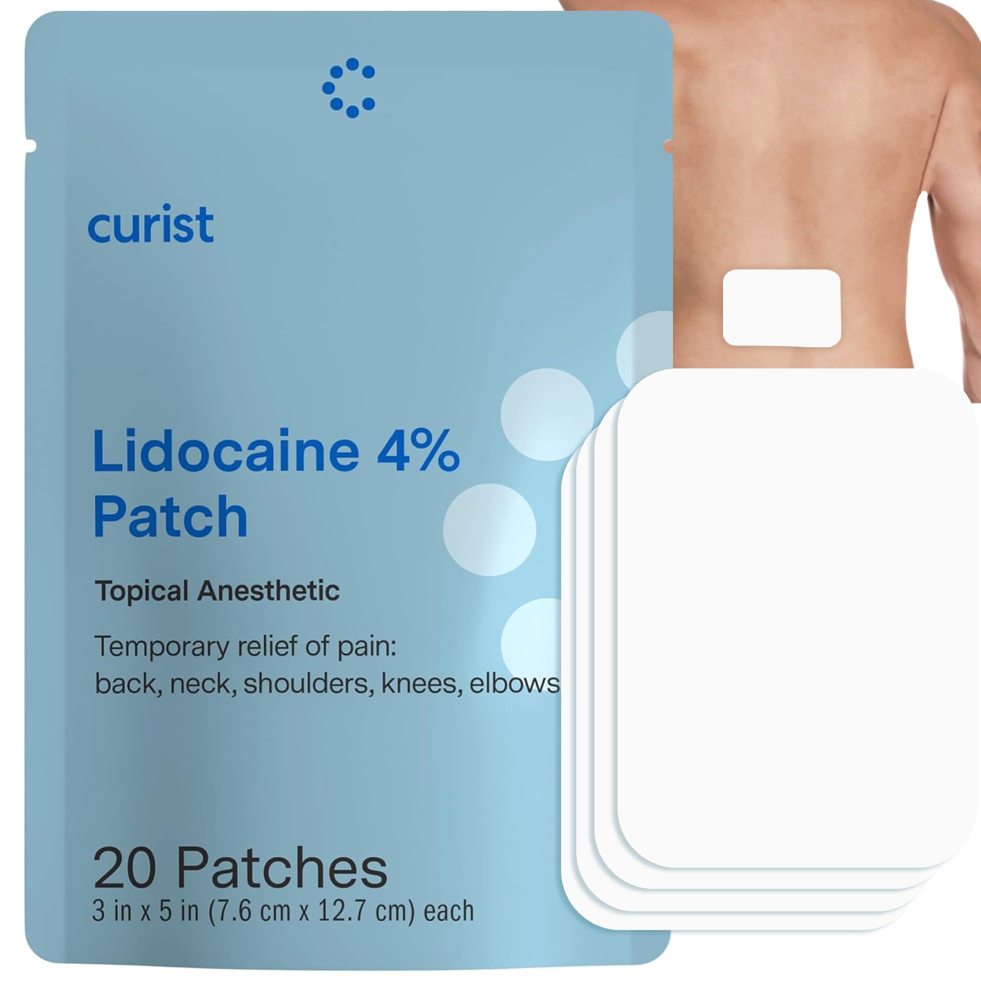 Patch Curist pour le dos offrant un soulagement local potentiel.
