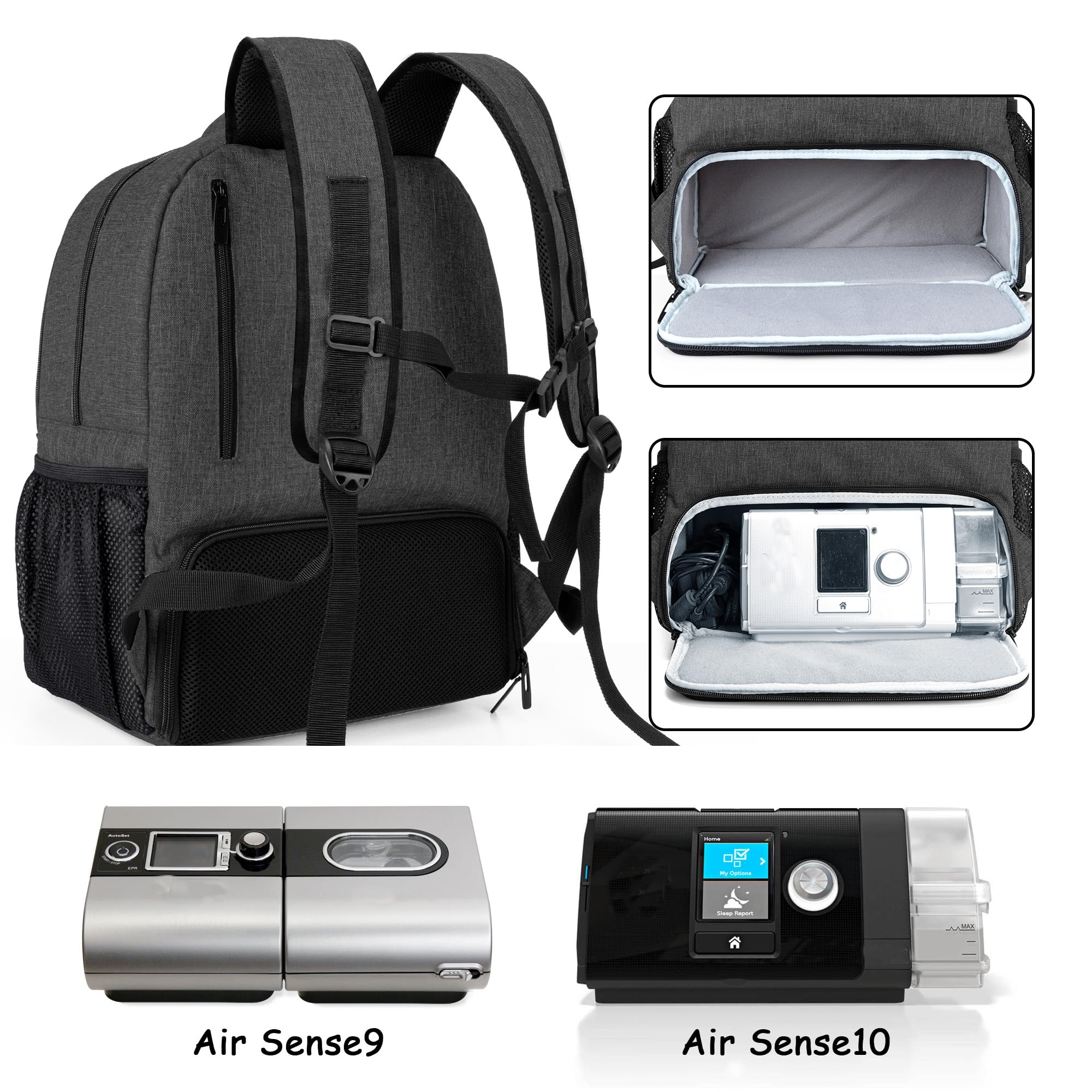 CURMIO Sac CPAP compartiment principal accès rapide et organisation