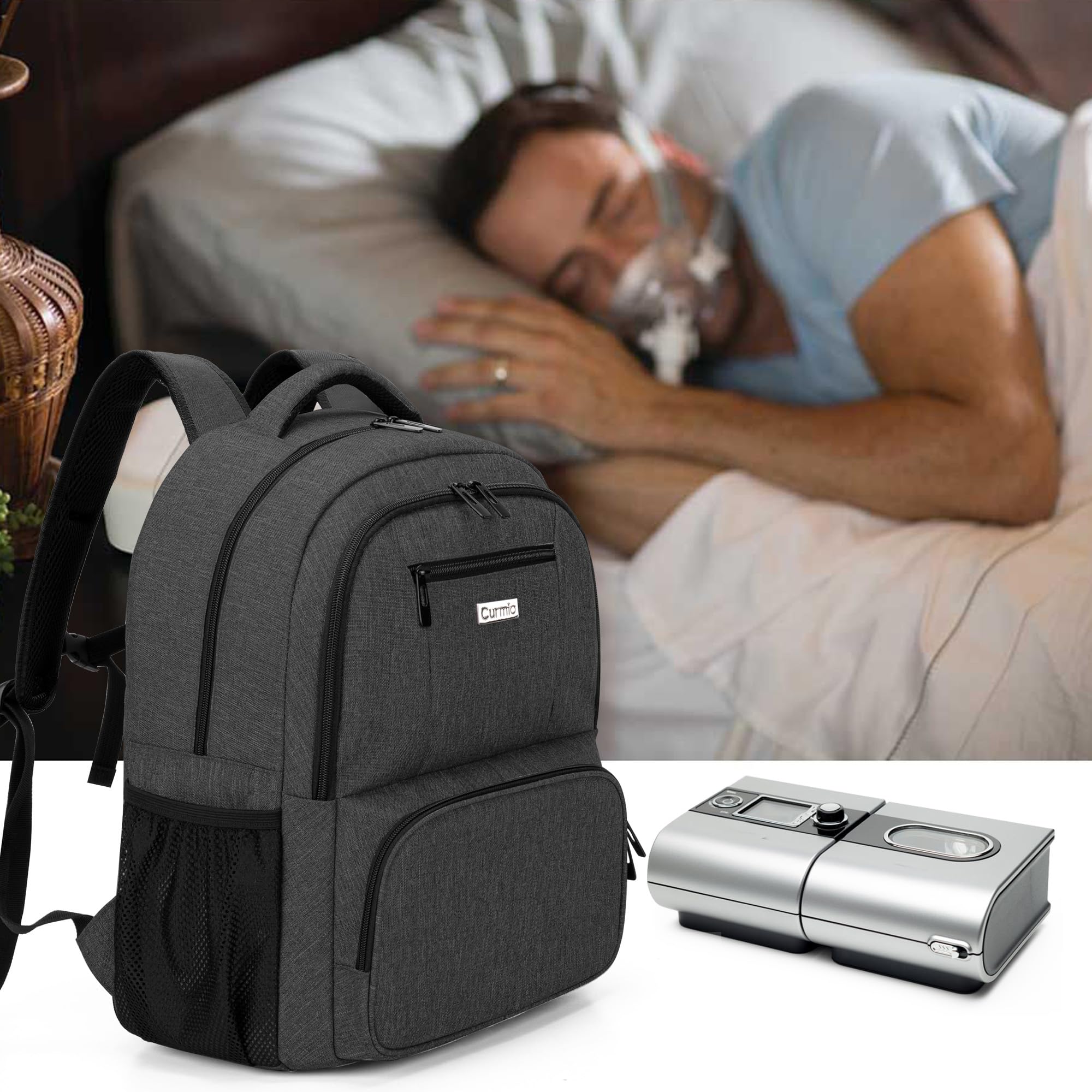 CURMIO Sac CPAP dimensions 33 cm x 19 cm x 39 cm rangement adapté