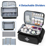 CURMIO sac rangement medicaments portable avec poche transparente informations d’urgence