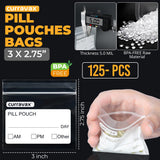 CURRAVAX pochette-pilules transparente 225, idéale pour itinéraire quotidien.