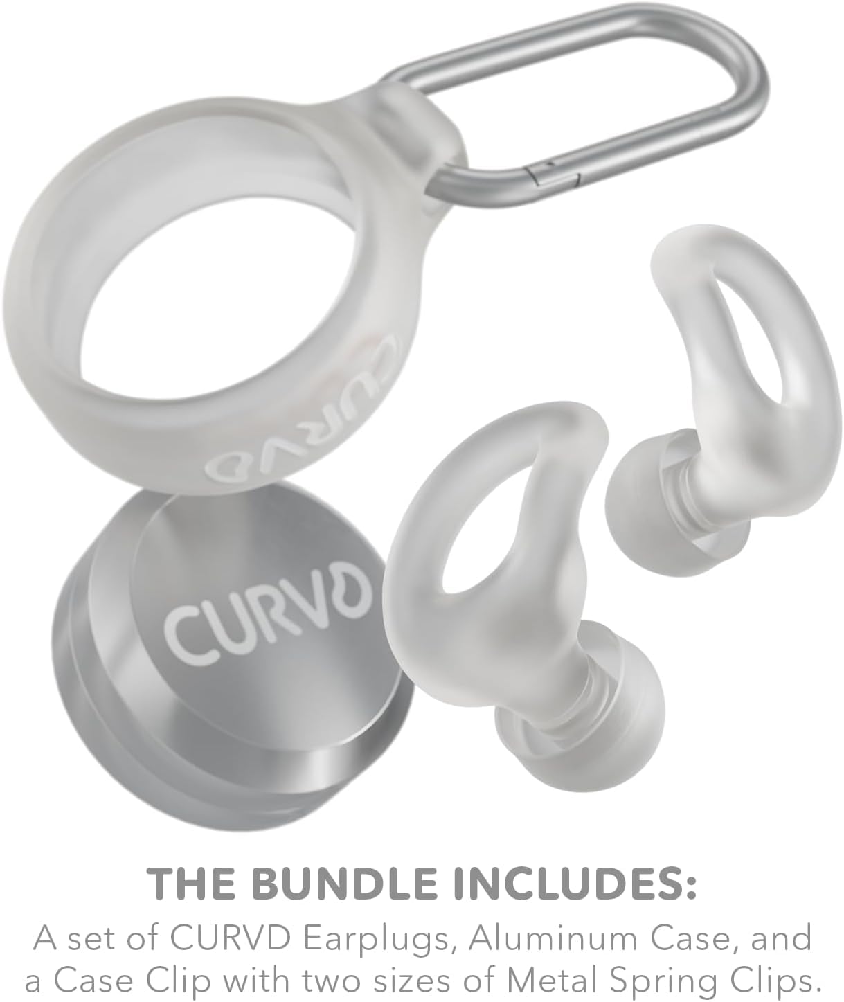 Bouchons CURVD en silicone ultra-doux, confort longue durée.