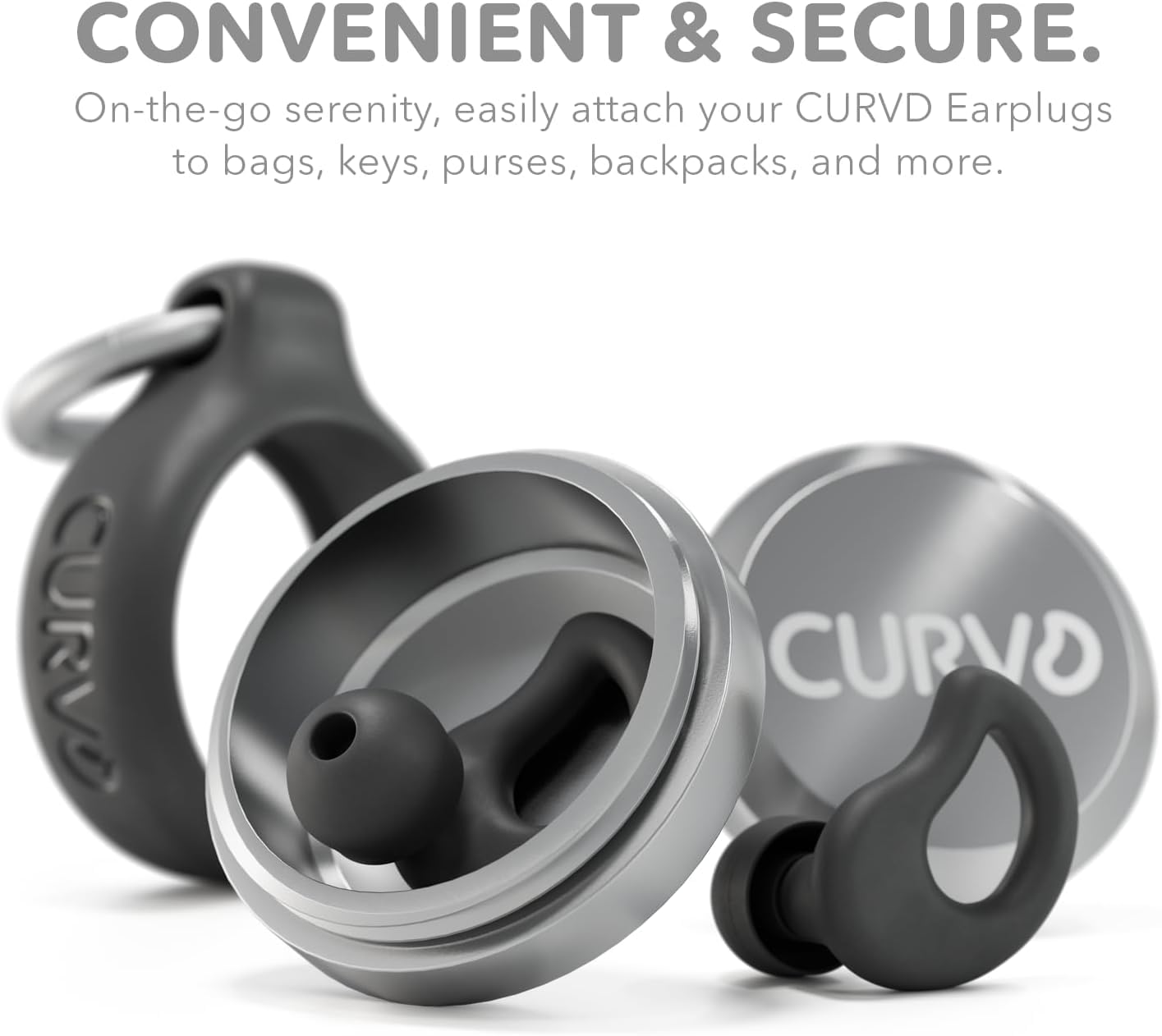 CURVD étui en aluminium compact, rangement facile en déplacement.