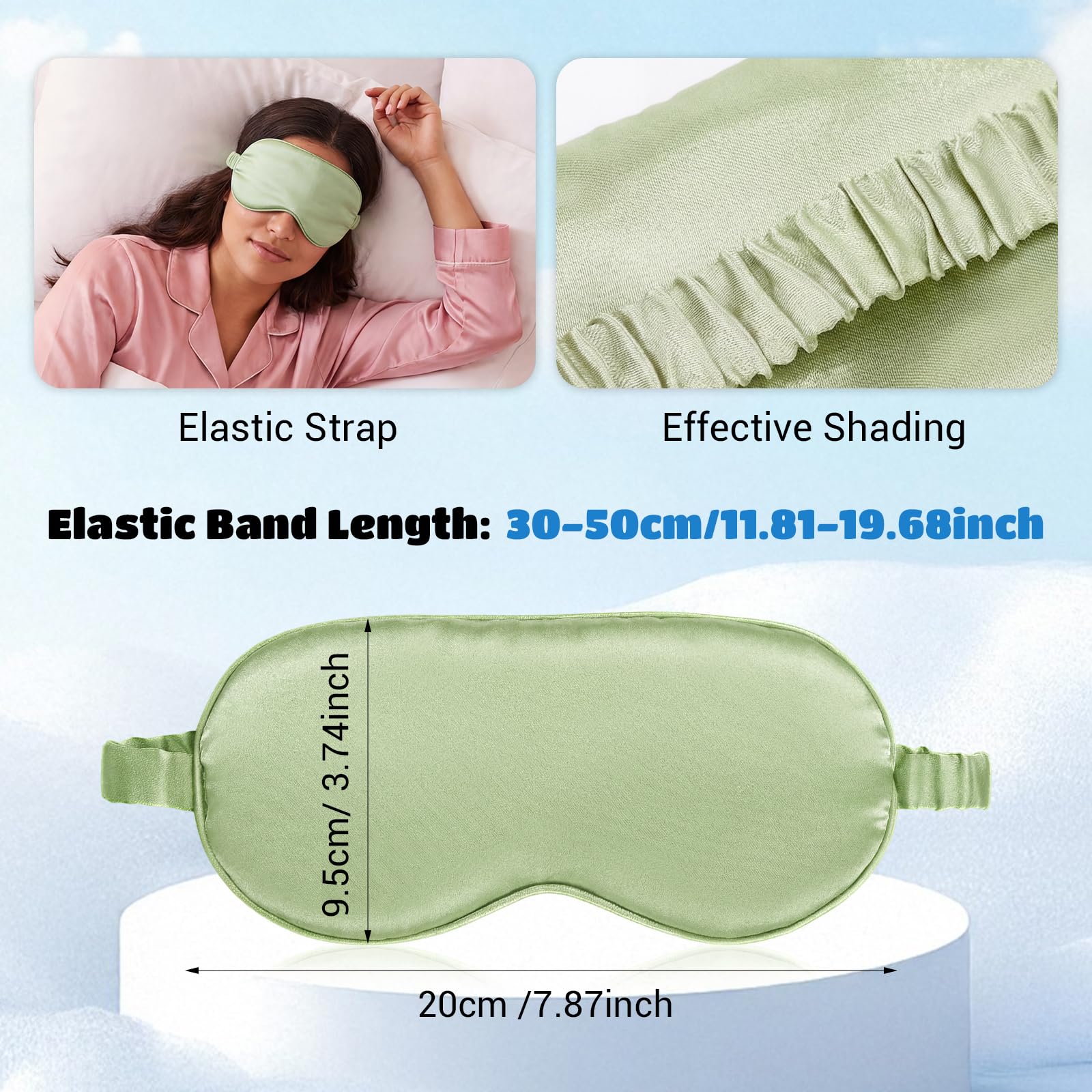 Masque Cutecrop en soie avec sangle ajustable pour un ajustement personnalisé