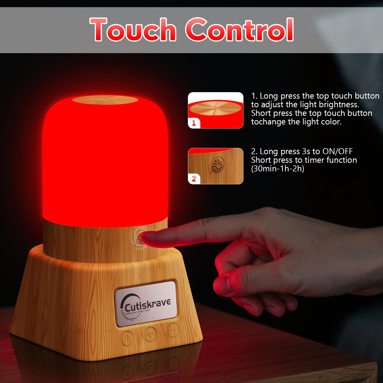 Cutiskrave lampe télécommande tactile, contrôle rapide de la lumière.