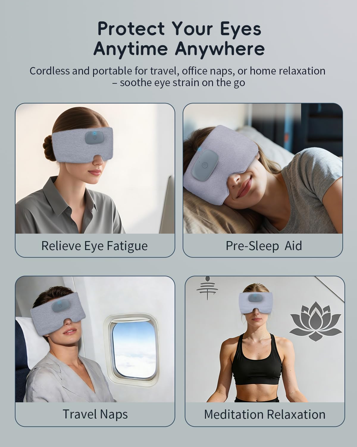 CUZRICH masque-sommeil chauffant - trois niveaux de chaleur pour personnaliser le confort.