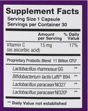 Gélule CVS Probiotique et étiquette lisible, description claire pour usage quotidien.