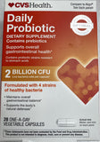 CVS Health probiotiques digestifs – gélules végétales, soutien potentiel à l'équilibre intestinal.