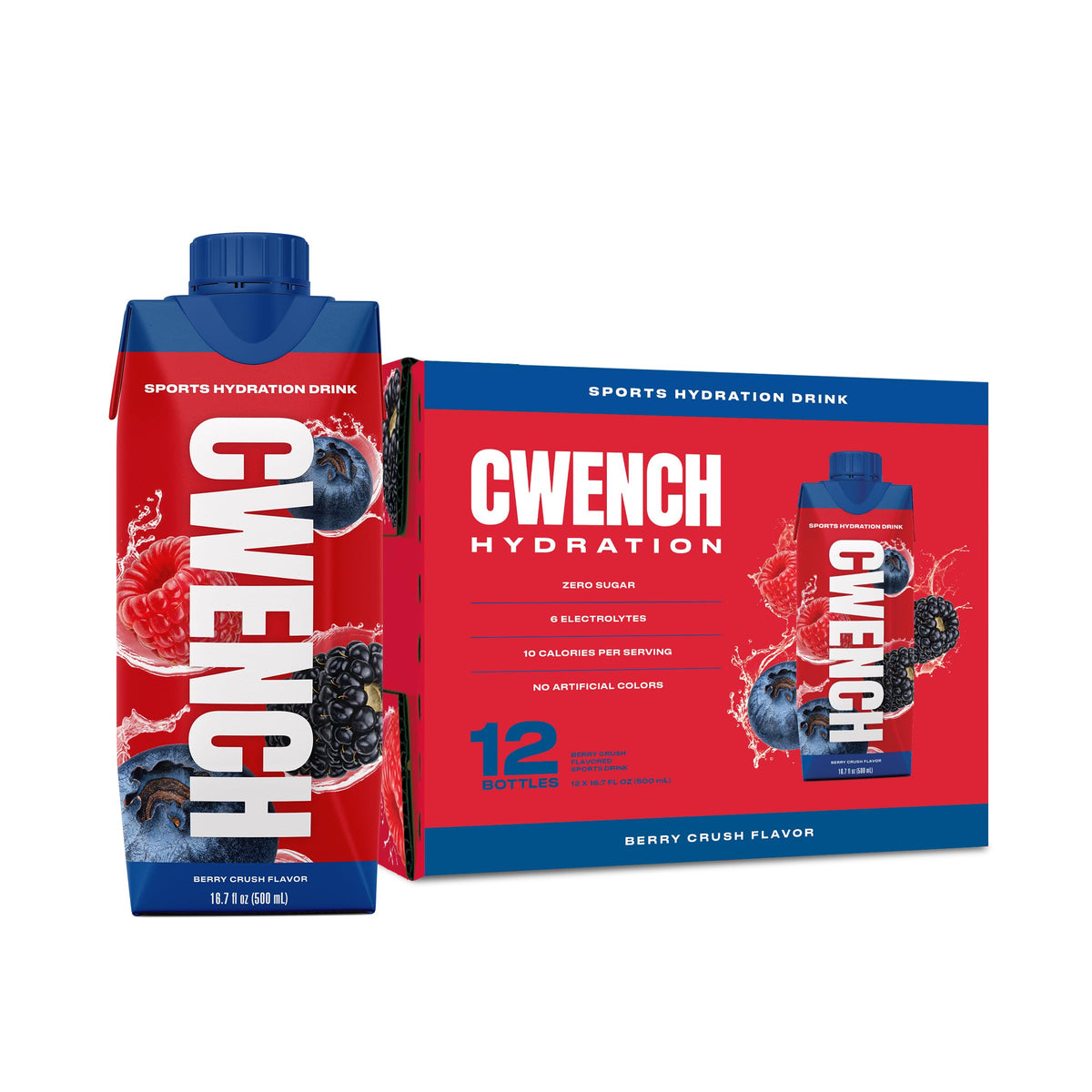 CWENCH Hydration Berry Crush — bouteille prête à boire, hydratation pratique et rapide