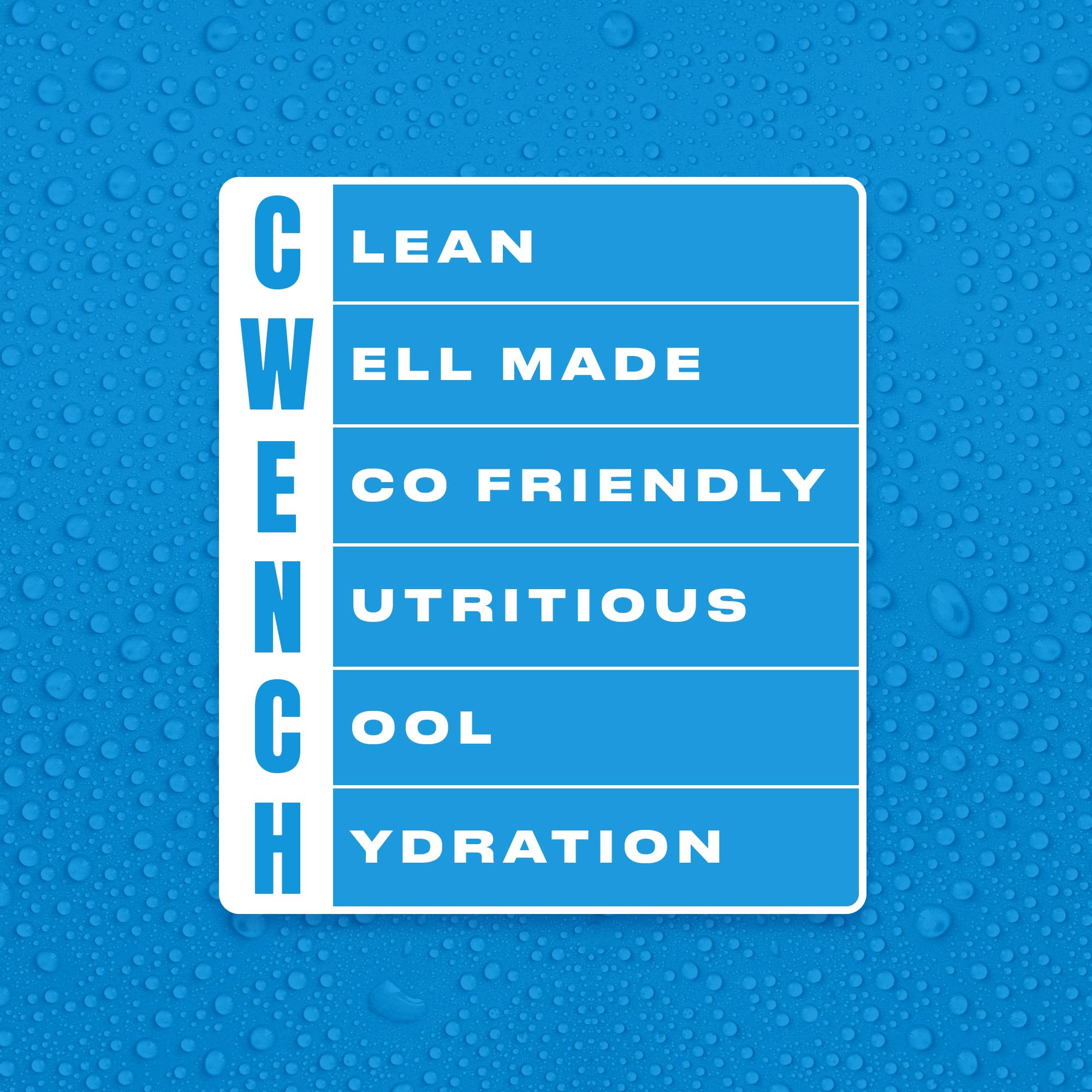 CWENCH Hydration sans sucre et sans caféine, boisson naturelle.