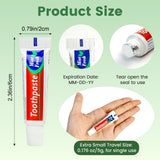 Dentifrice Cydioa voyage: mini tubes portables pour une trousse légère.