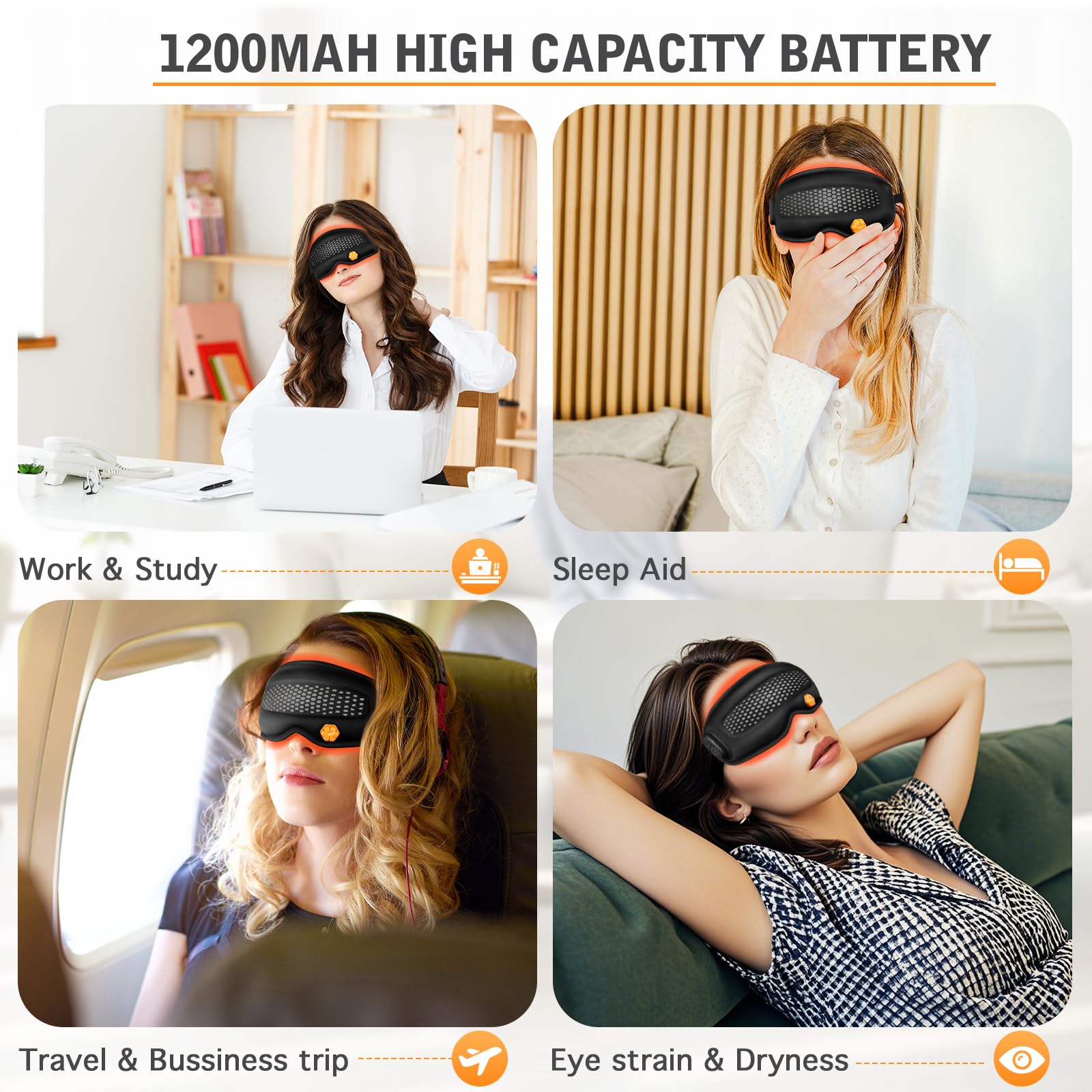CYFERUY masque yeux chauffant bloquant la lumière pour un sommeil plus paisible.