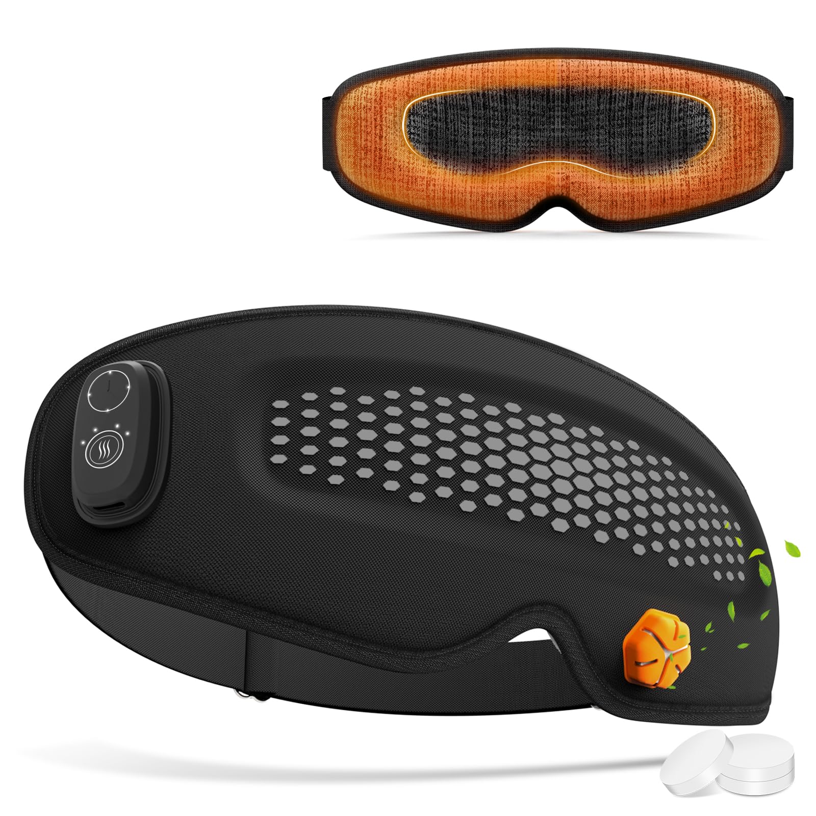 CYFERUY masque yeux chauffant sans fil avec batterie 1200mAh pour une longue autonomie.