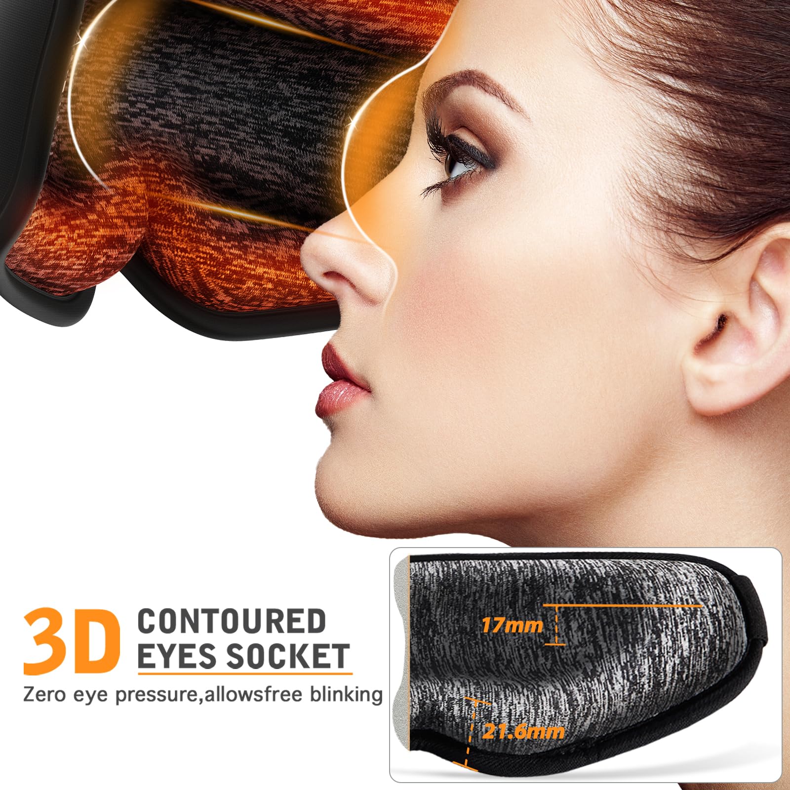 CYFERUY masque yeux chauffant utilisant la technologie graphène pour un chauffage rapide.