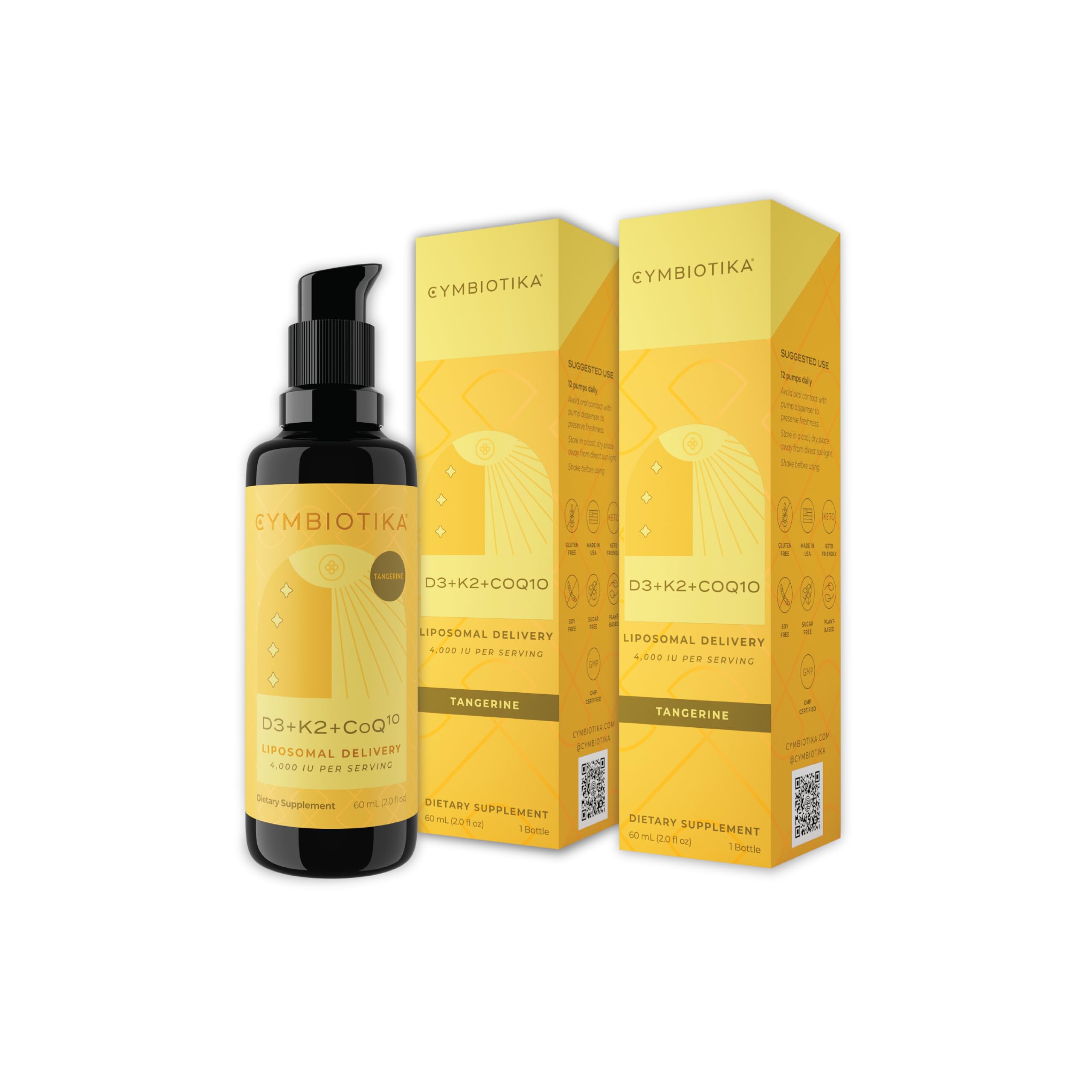 CYMBIOTIKA D3-K2-CoQ10 liposomal, bouteille-pompe, absorption améliorée