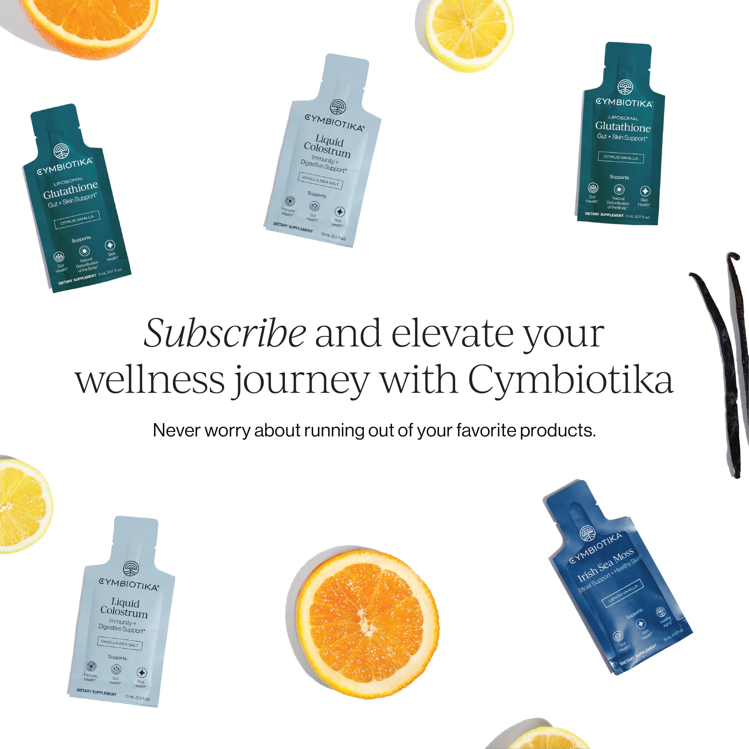 Lot de poches CYMBIOTIKA pour la supplémentation quotidienne.