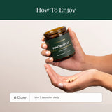 Utilisation: trois capsules par jour pour une routine quotidienne pratique.