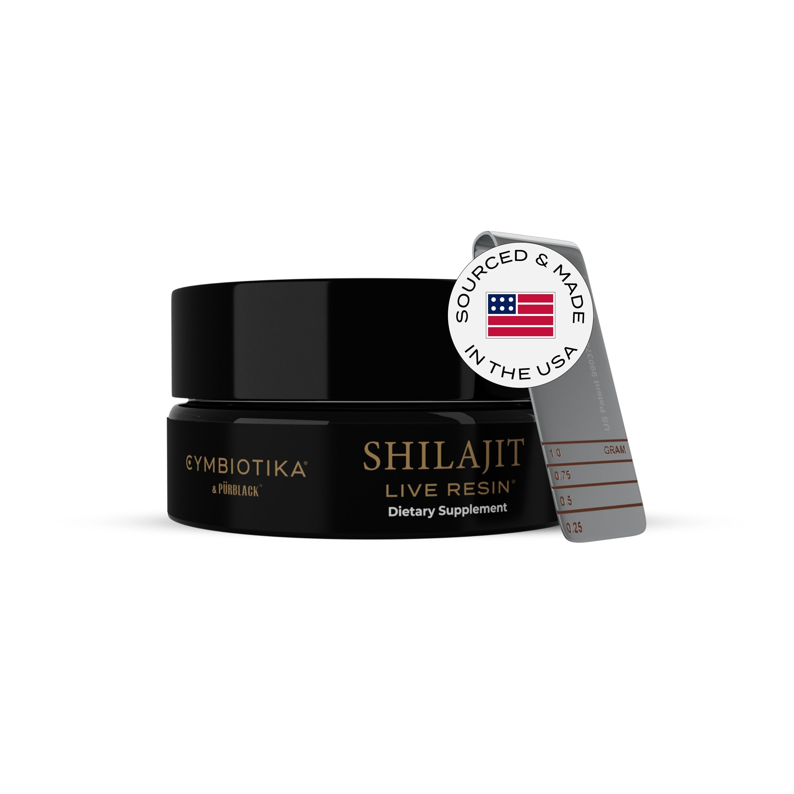 CYMBIOTIKA Résine Shilajit flacon 500 mg, riche en minéraux pour énergie et équilibre.