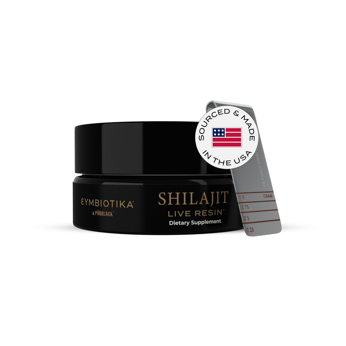 CYMBIOTIKA Résine Shilajit flacon 500 mg, riche en minéraux pour énergie et équilibre.