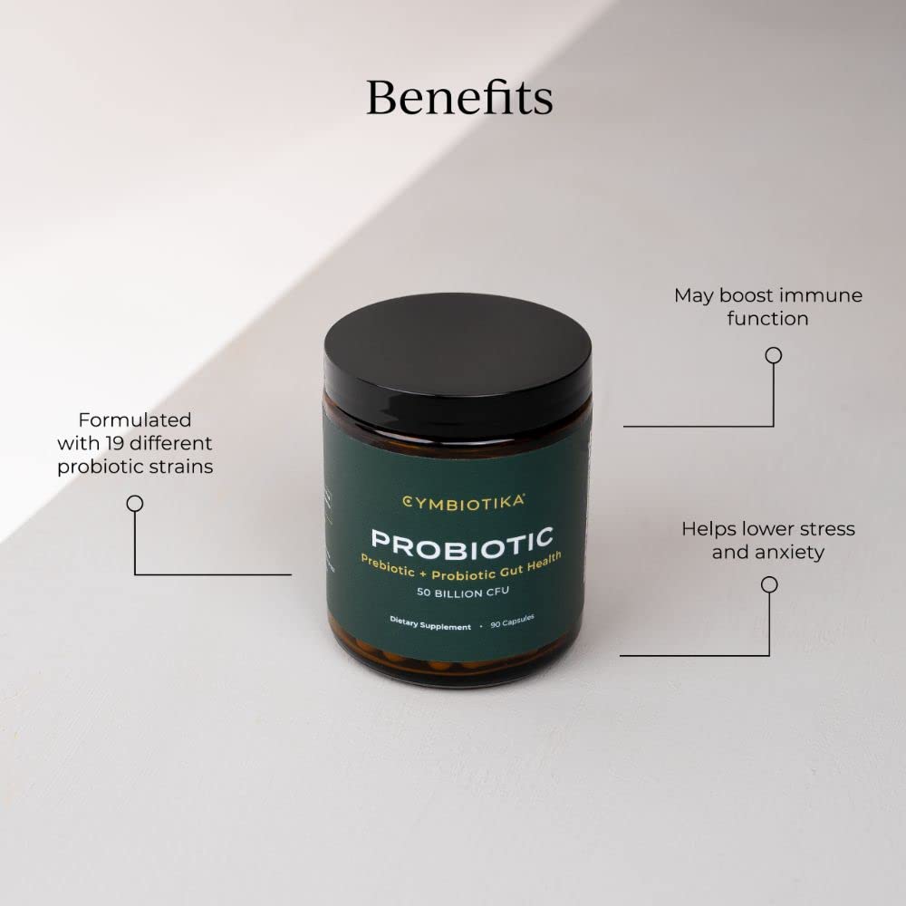 CYMBIOTIKA avec 19 souches probiotiques pour l’équilibre intestinal potentionnel.
