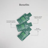 CYMBIOTIKA Super Greens: poudre-verte en gros plan, source d'antioxydants pour l'immunité.