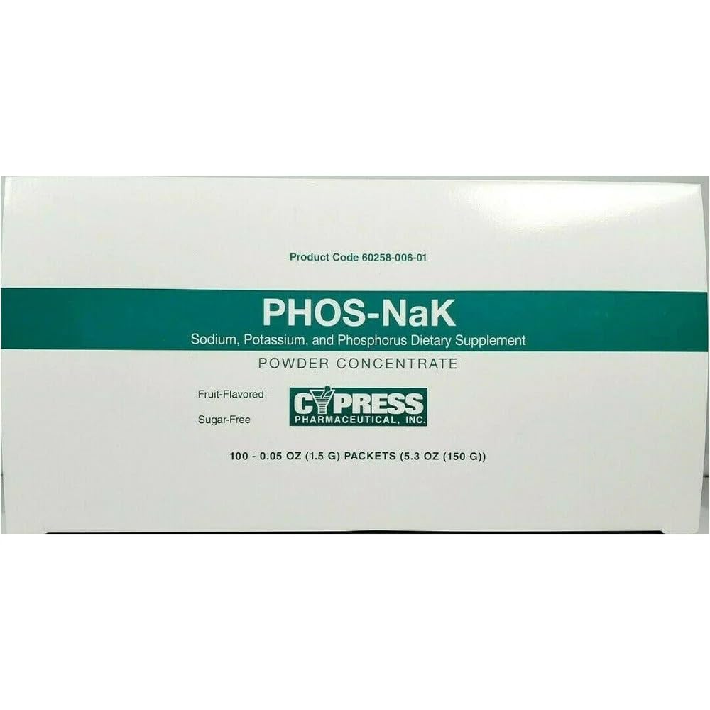 Phos-NaK Cypress, sachet poudre concentrée fruitée, pratique à emporter.