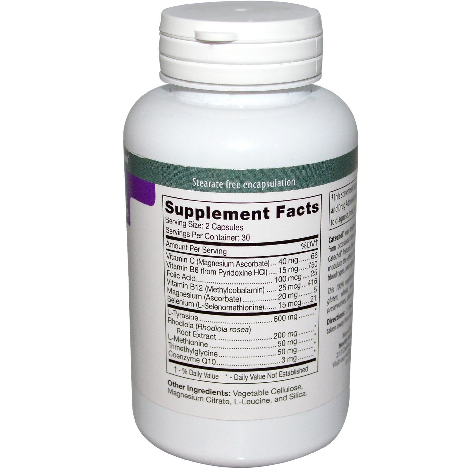 Capsules Catechol 60 Vcaps visibles, pratiques pour une routine quotidienne.