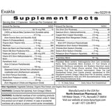 Exakta par D'Adamo : étiquette-produit lisible pour suivre vos apports nutritionnels quotidiens.