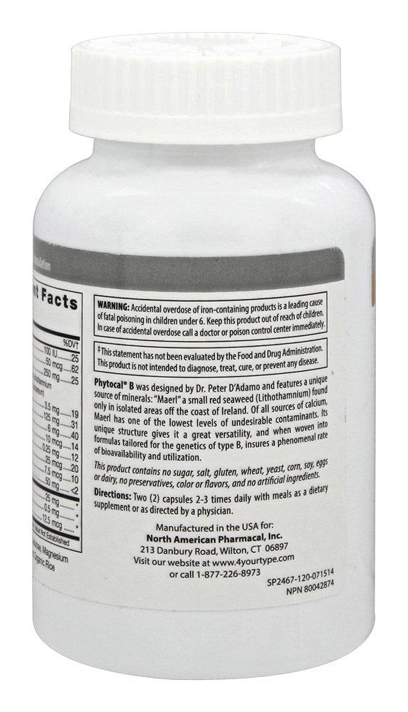 D'Adamo Phytocal B - étui et flacon pratiques pour le rangement.