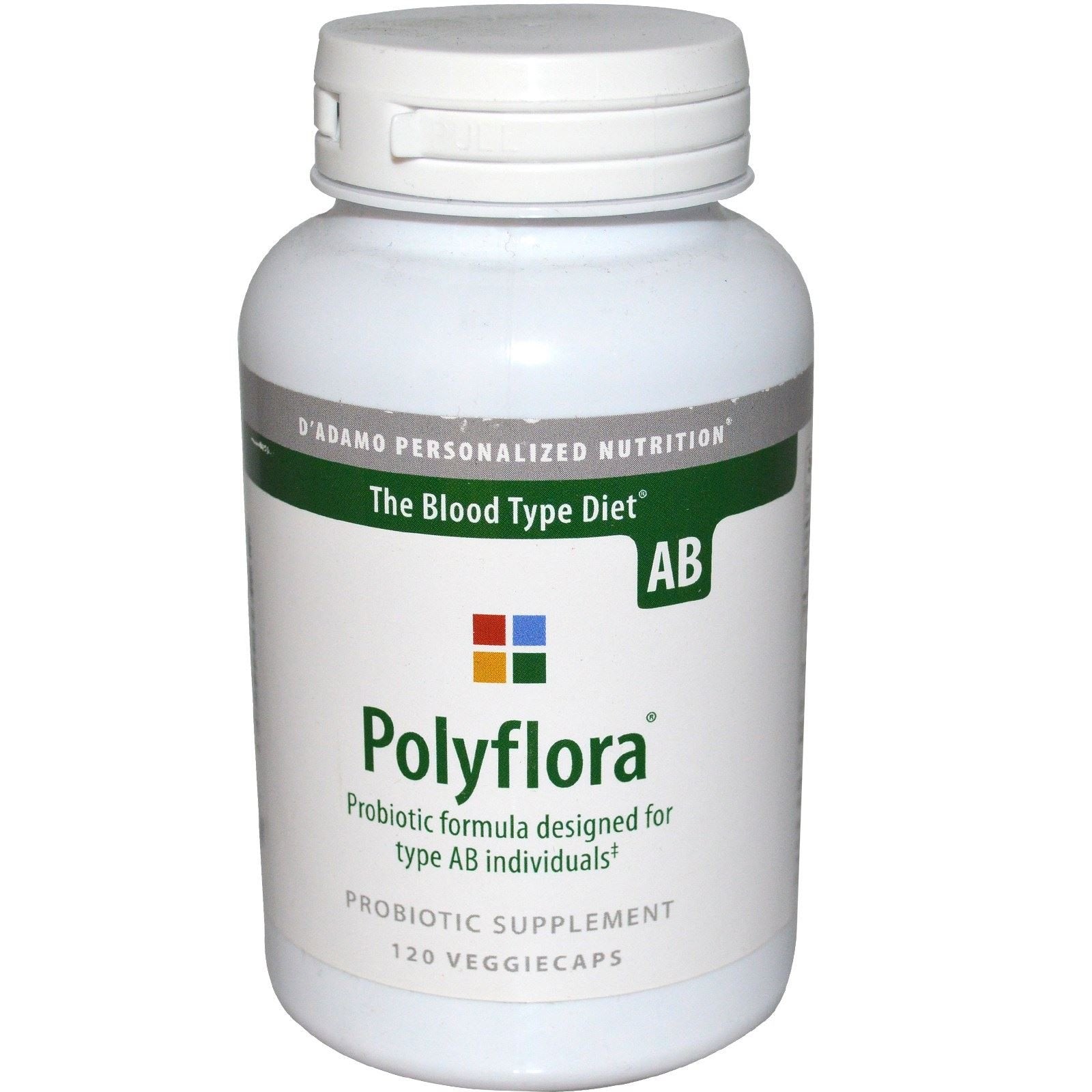 Polyflora AB de D'Adamo, bouteille — soutien potentiel de l'équilibre intestinal et confort digestif