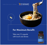 D'Adamo TypeZyme – utilisation pendant le repas pour soutenir l'assimilation des nutriments.