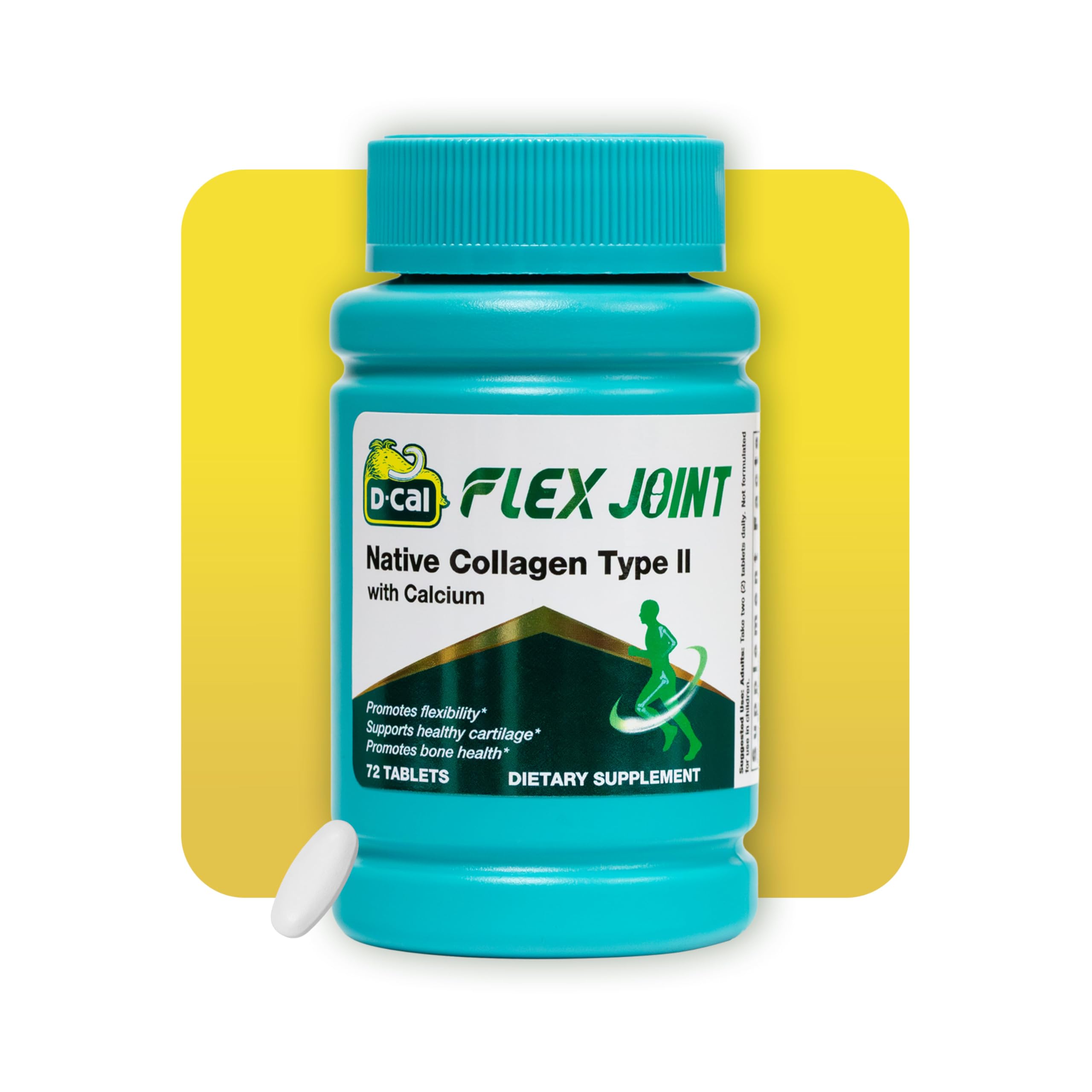 D-Cal Flex Joint, bouteille: soutien potentiel à la mobilité articulaire.