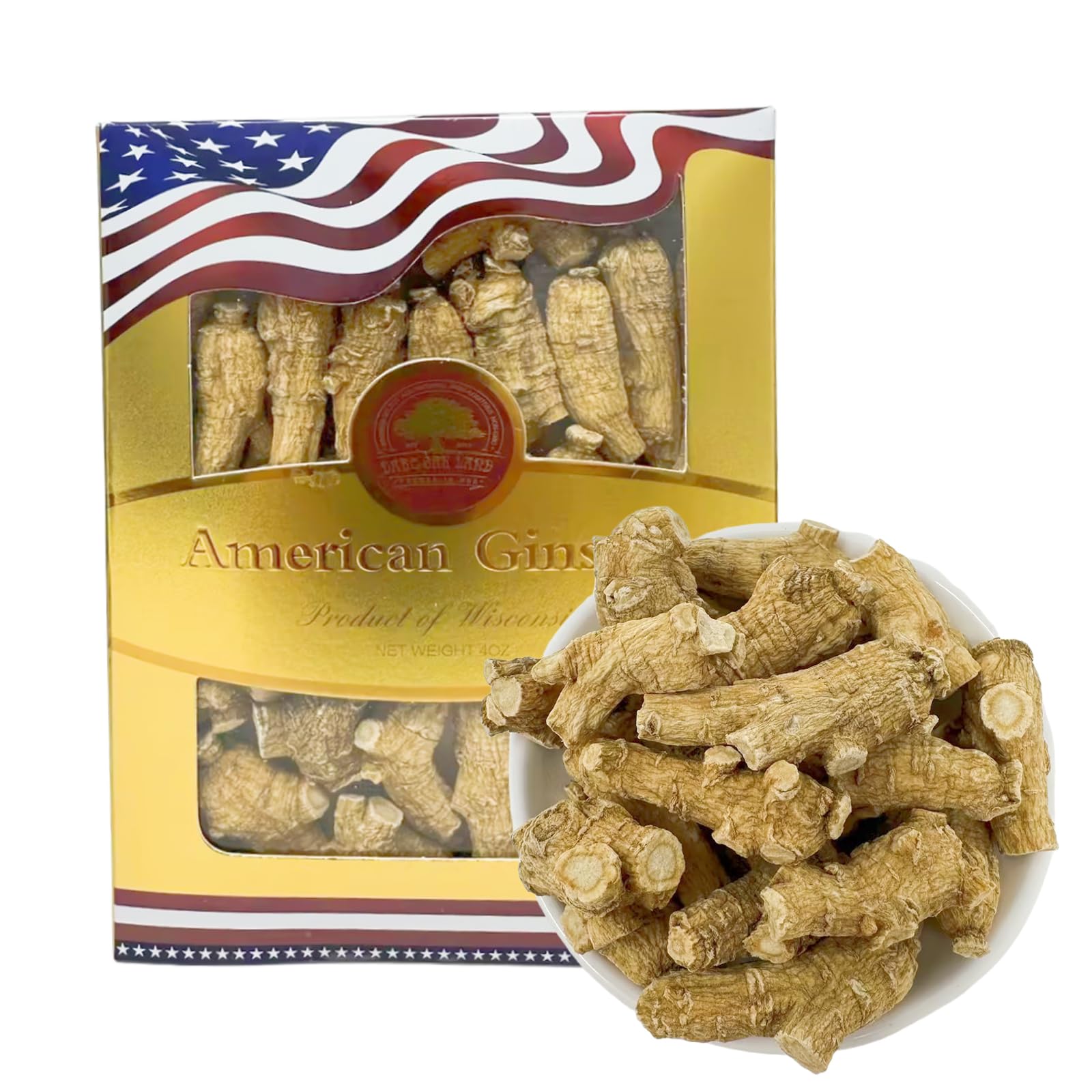 DABC OAK LAND ginseng Wisconsin – tranches crues pour énergie naturelle.