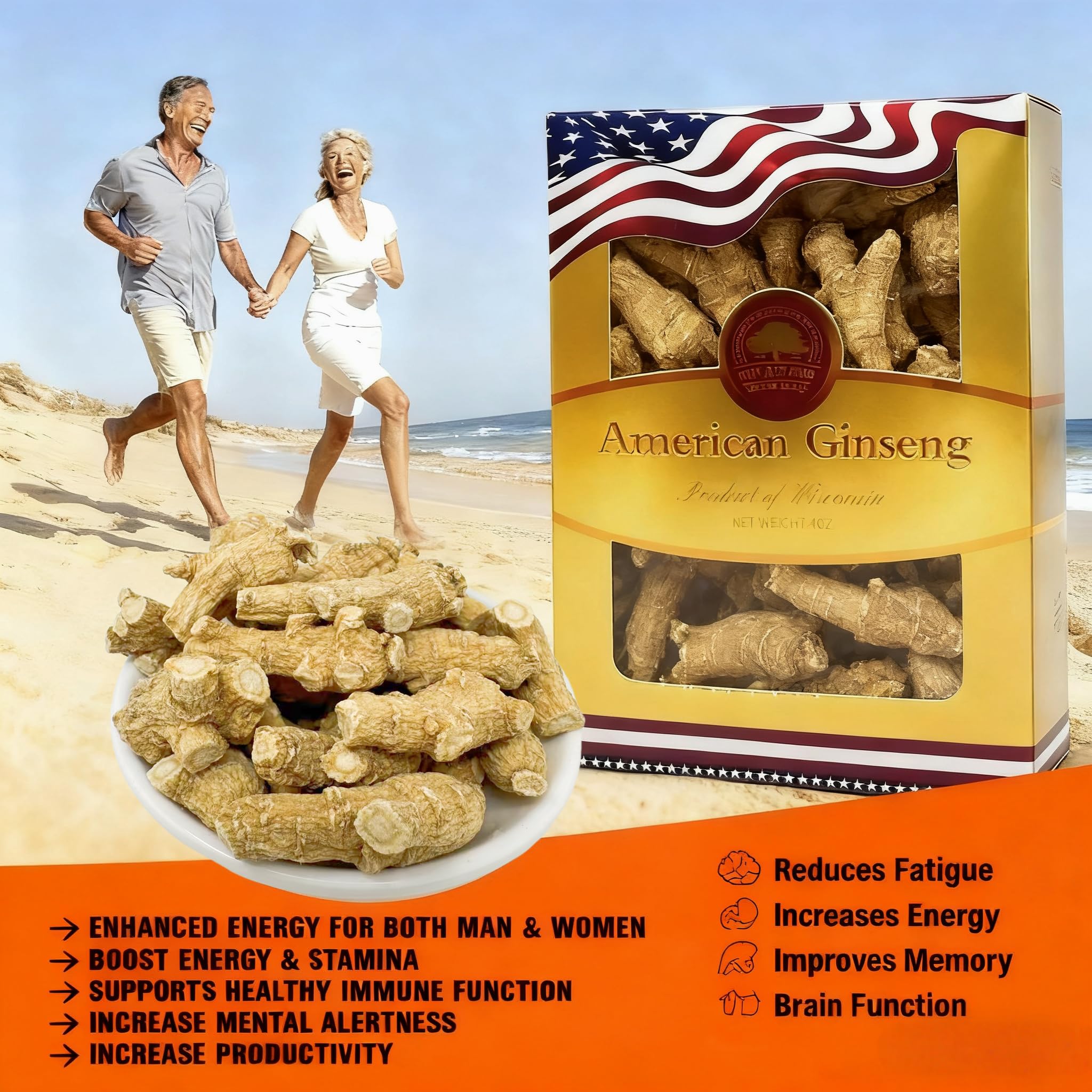 DABC OAK LAND ginseng Wisconsin – tranches sèches pour infusion facile.