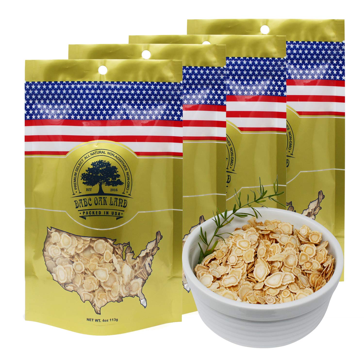 Tranches de ginseng américain Wisconsin par DABC OAK LAND, saveur naturelle et énergie potentielle.