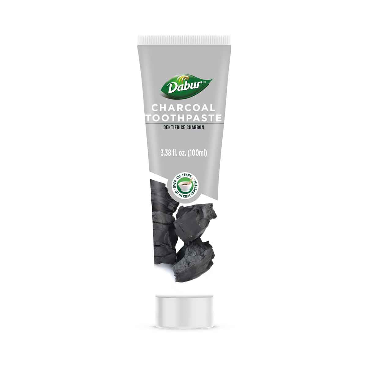 Dabur dentifrice charbon actif, tube ouvert pour haleine fraîche et nettoyage en douceur