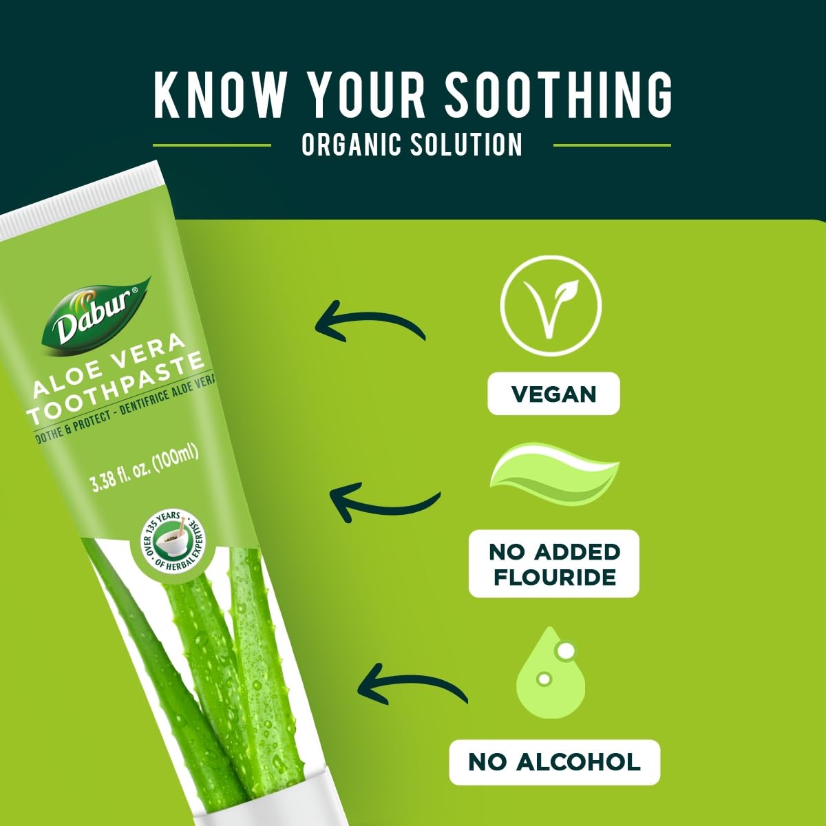 Utilisation quotidienne avec Dabur, fraîcheur durable et haleine agréable.