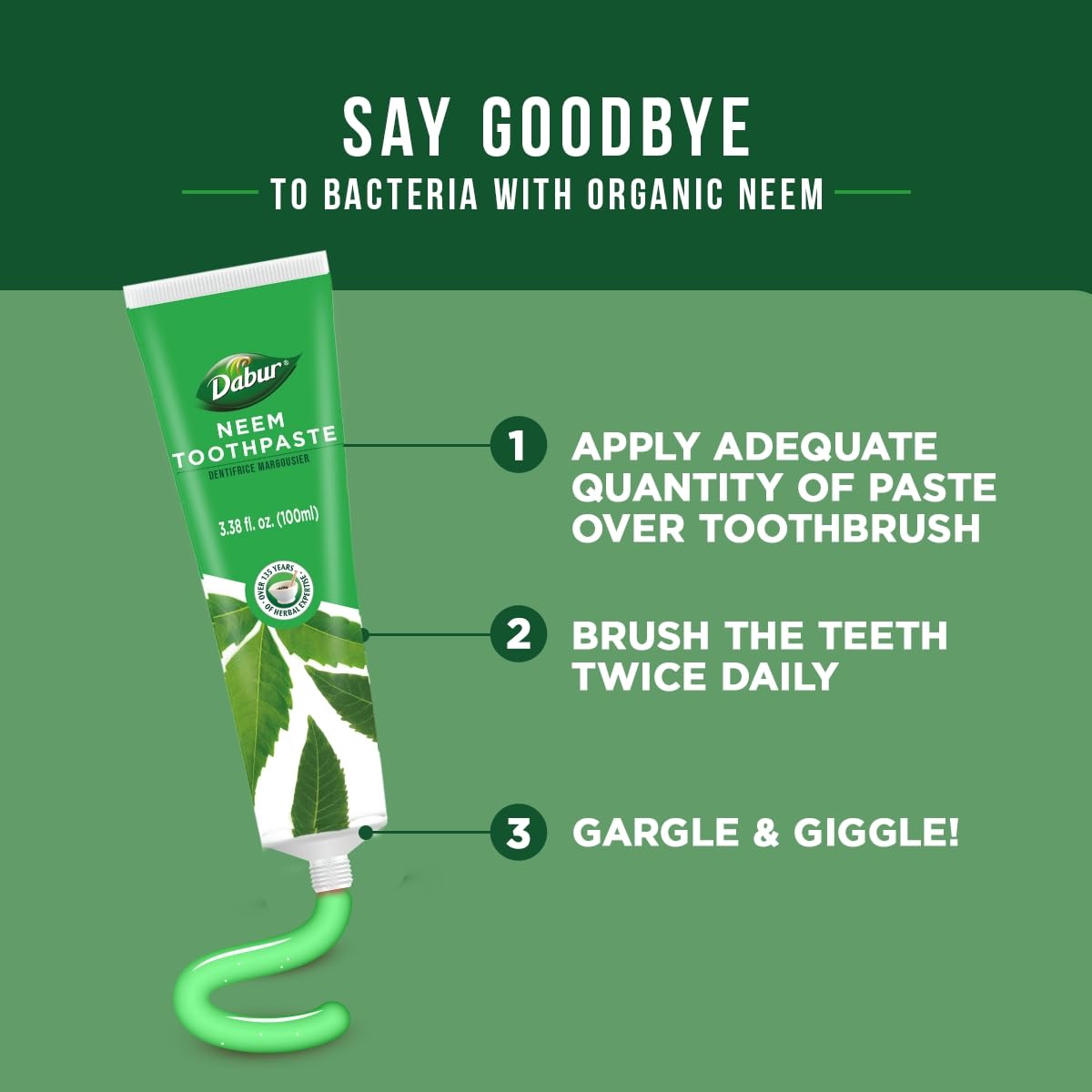 Dabur Dentifrice Herbal emballage responsable, choix écologique pour votre routine.