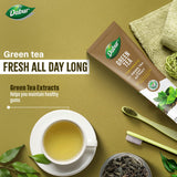 pâte dabur thé vert, parfum menthe, pour une haleine fraîche tout au long de la journée.