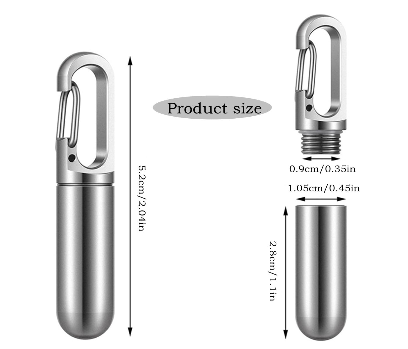 Etui porte-pilules Dachangshund en acier inoxydable, compact et léger pour l'extérieur.
