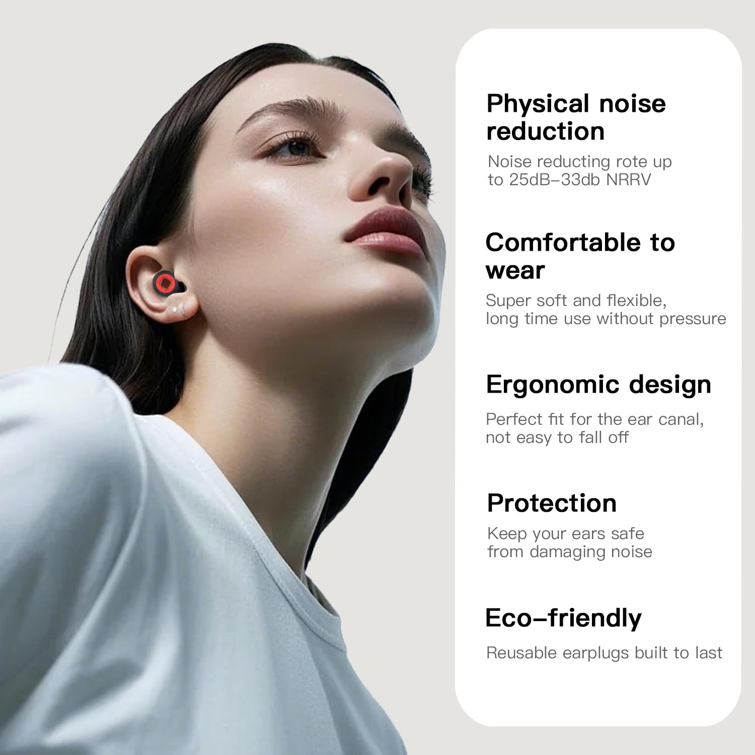 DACLL bouchons d'oreilles confort mémoire silicone, ajustement doux pour port prolongé