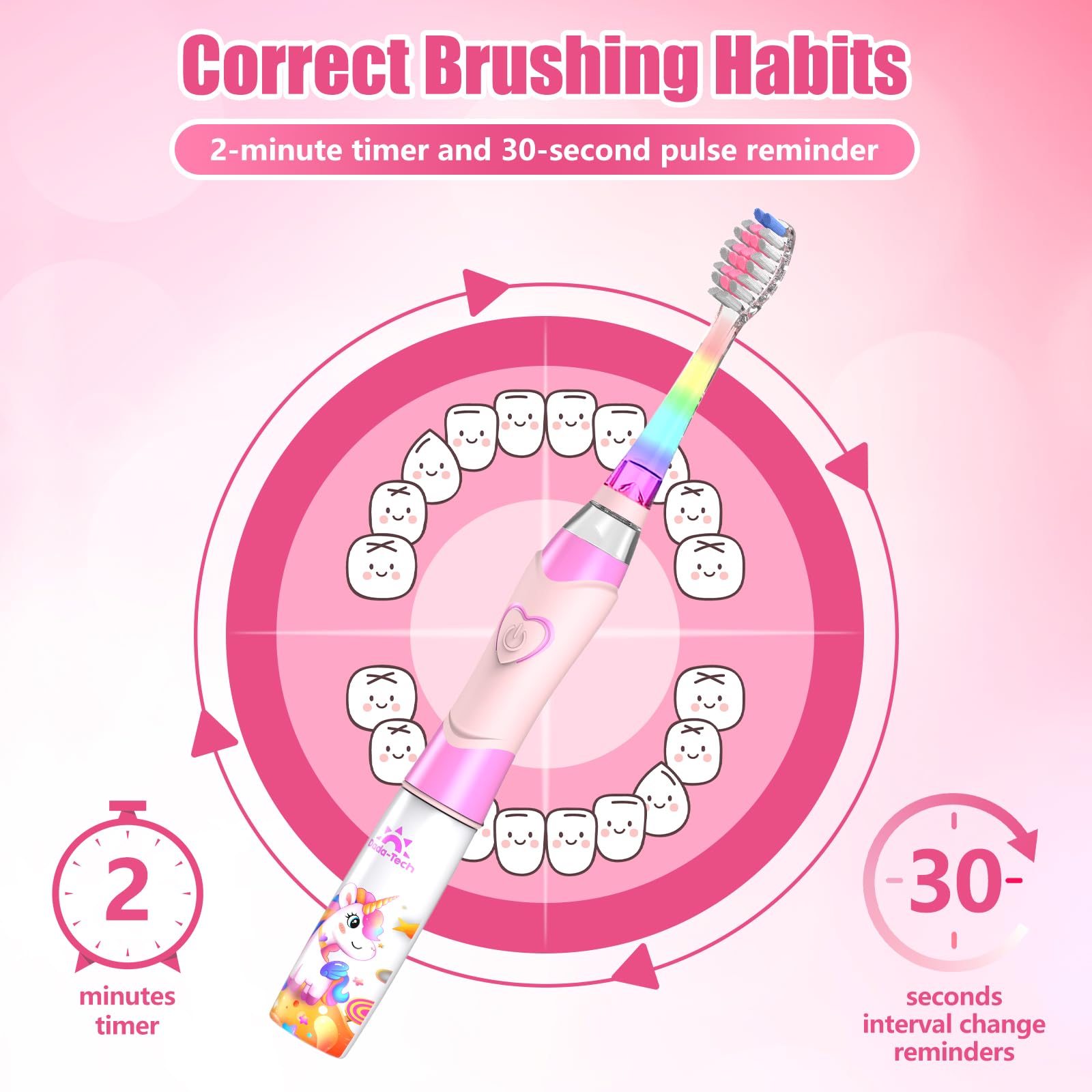 Brosse DADA-TECH IPX7 étanche pour une utilisation au bain