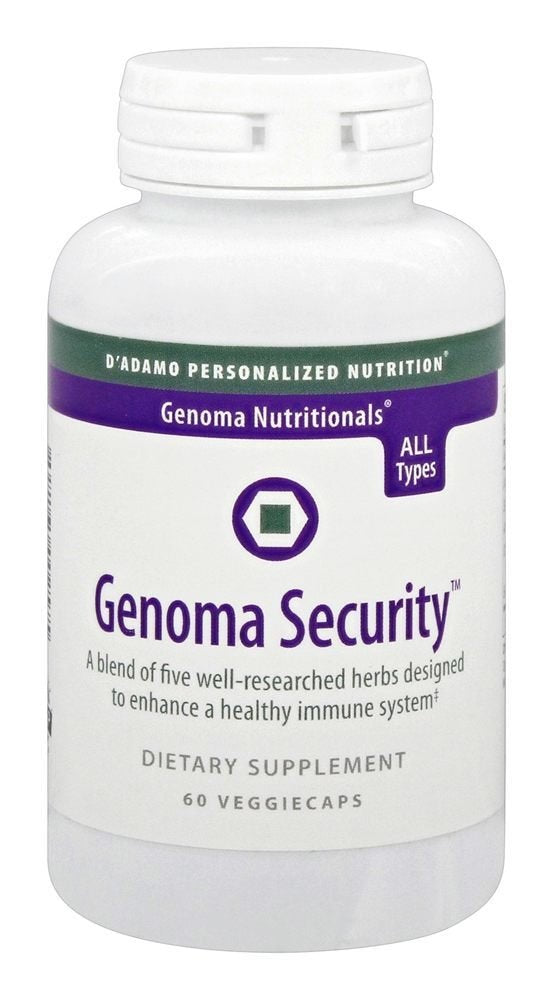 Genoma Security de D'Adamo, boîte 60 comprimés, prêt pour l'utilisation quotidienne dans une routine active.