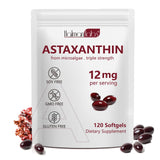 Gélules Daiasns Astaxanthine 12 mg dans une bouteille, soutien antioxydant quotidien.