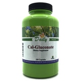 Daily Manufacturing Calcium Gluconate – bouteille verte visible, forme neutre et facilement assimilable.