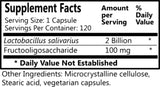 FOS prébiotique de 100 mg dans Daily Manufacturing L-Salivarius.