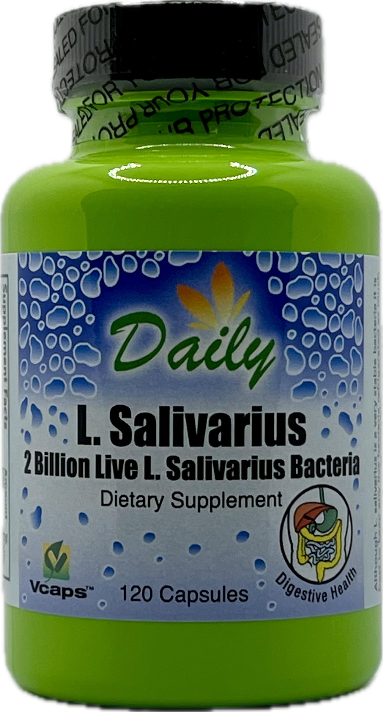 Daily Manufacturing L-Salivarius: bouteille à libération retardée prête pour votre routine bien-être.