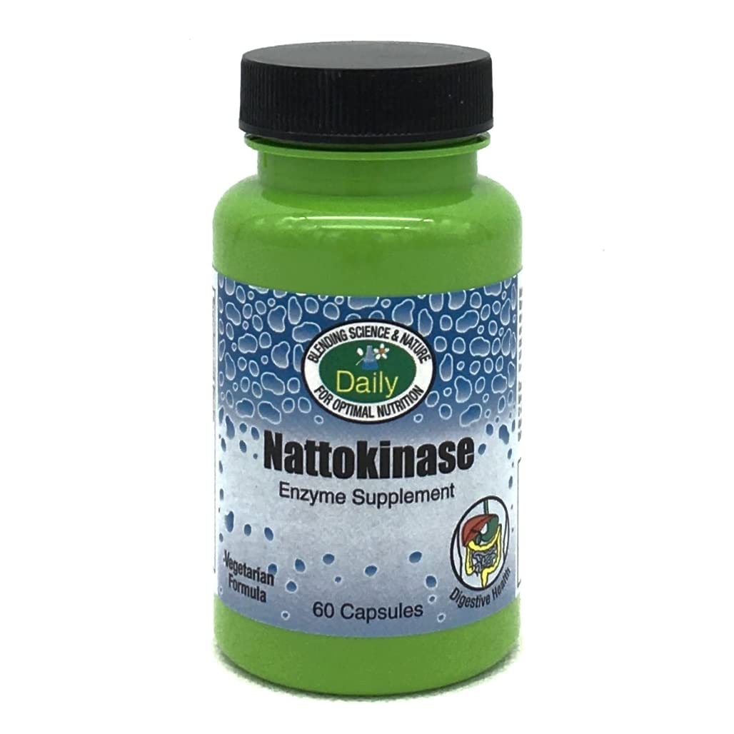 Daily Manufacturing Nattokinase – bouteille fermée, présentation quotidienne pratique.